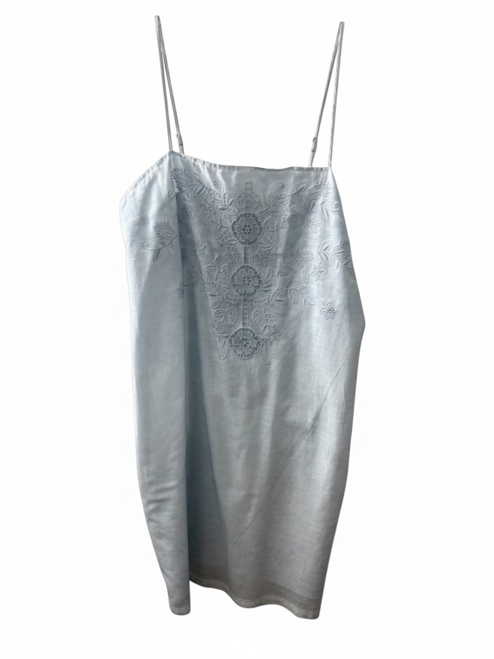 GUESS Blue Sheer Floral Embroidered Design Dress With Slip Women’s Medium NWT